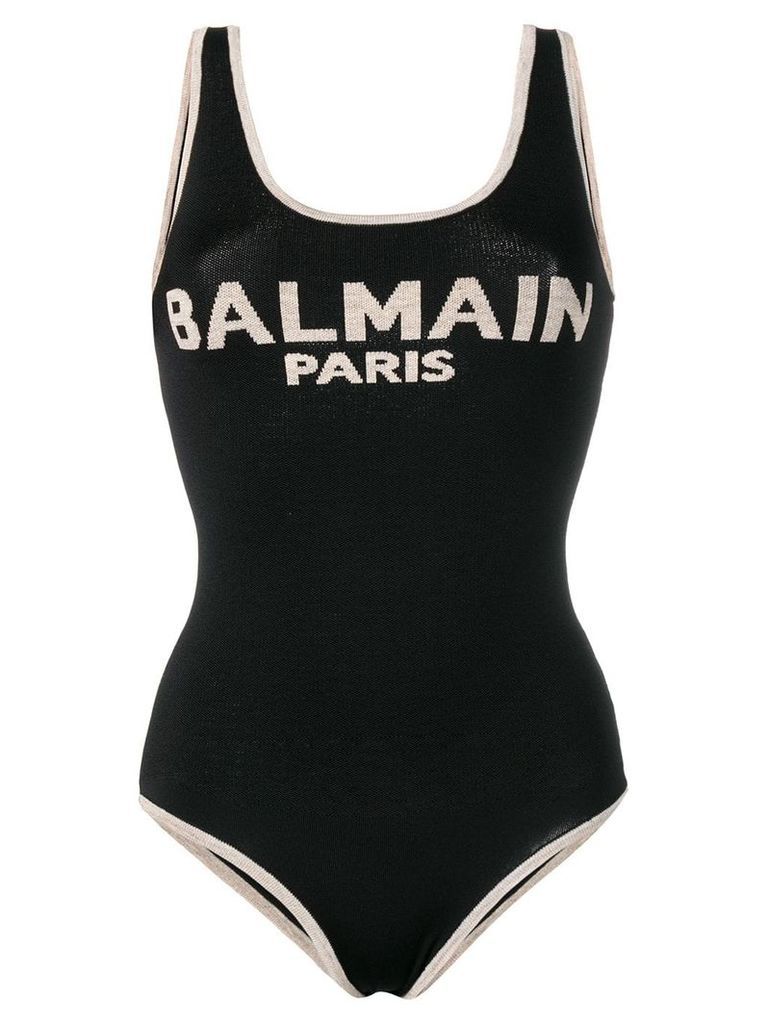Balmain logo knitted bodysuit - Black