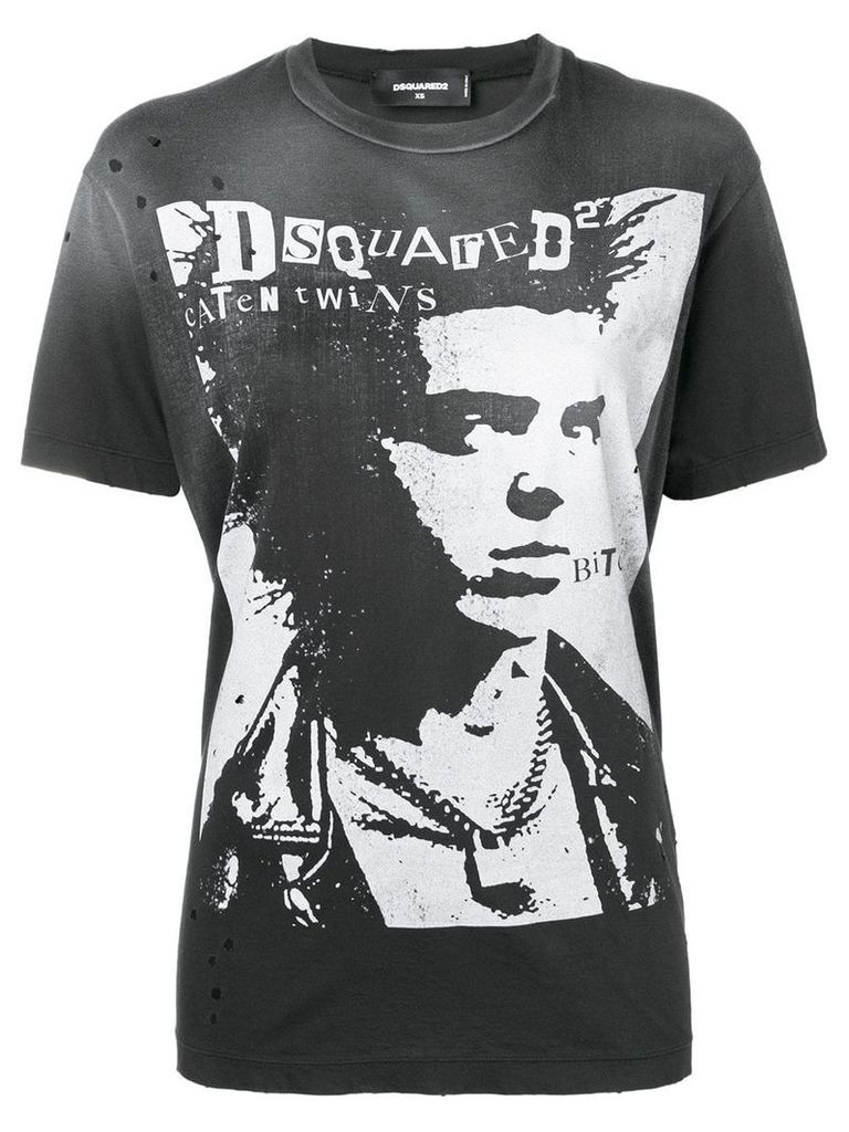 Dsquared2 punk portrait T-shirt - Grey