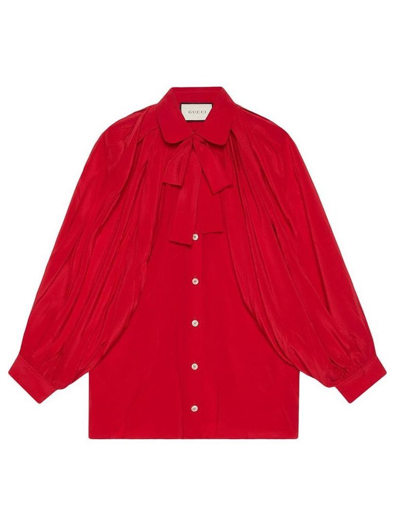 Gucci Silk shirt with neck bow - Red