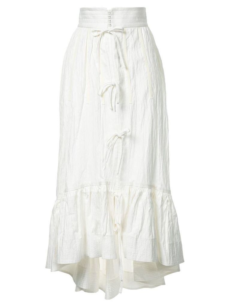 Irene asymmetric midi skirt - White