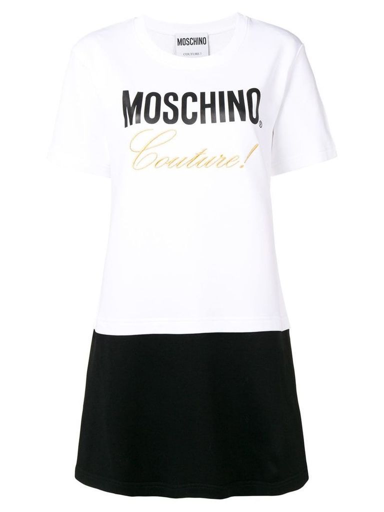 Moschino logo print T-shirt dress - White