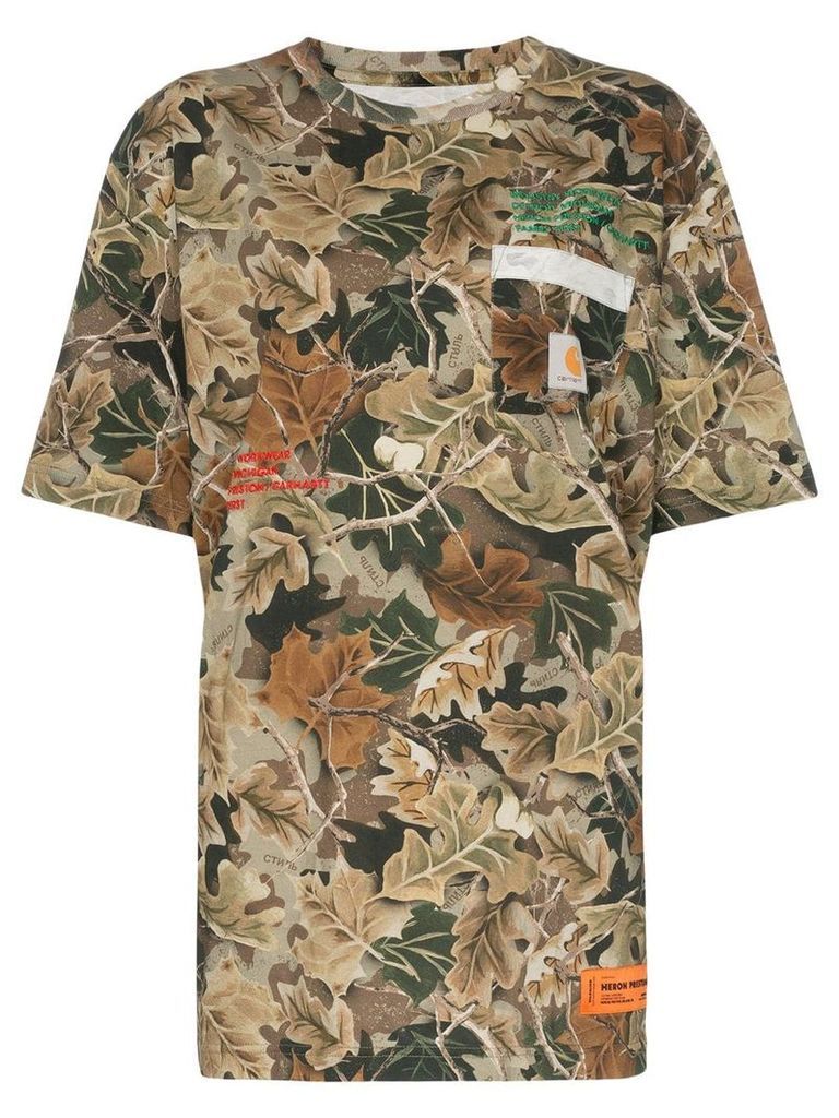 Heron Preston x carhartt camouflage leaves T-shirt - Green