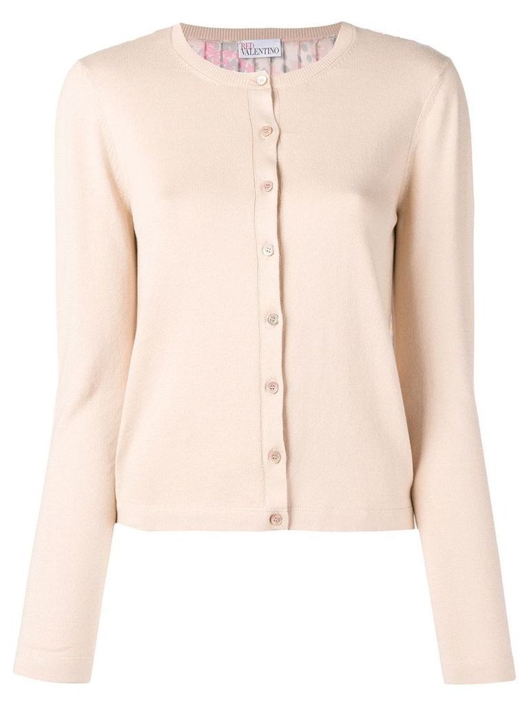 Red Valentino pleated knitted cardigan - Neutrals