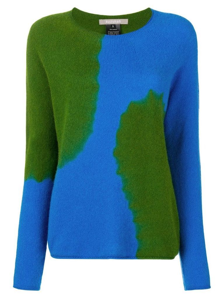 Suzusan two-tone printed sweater - Blue
