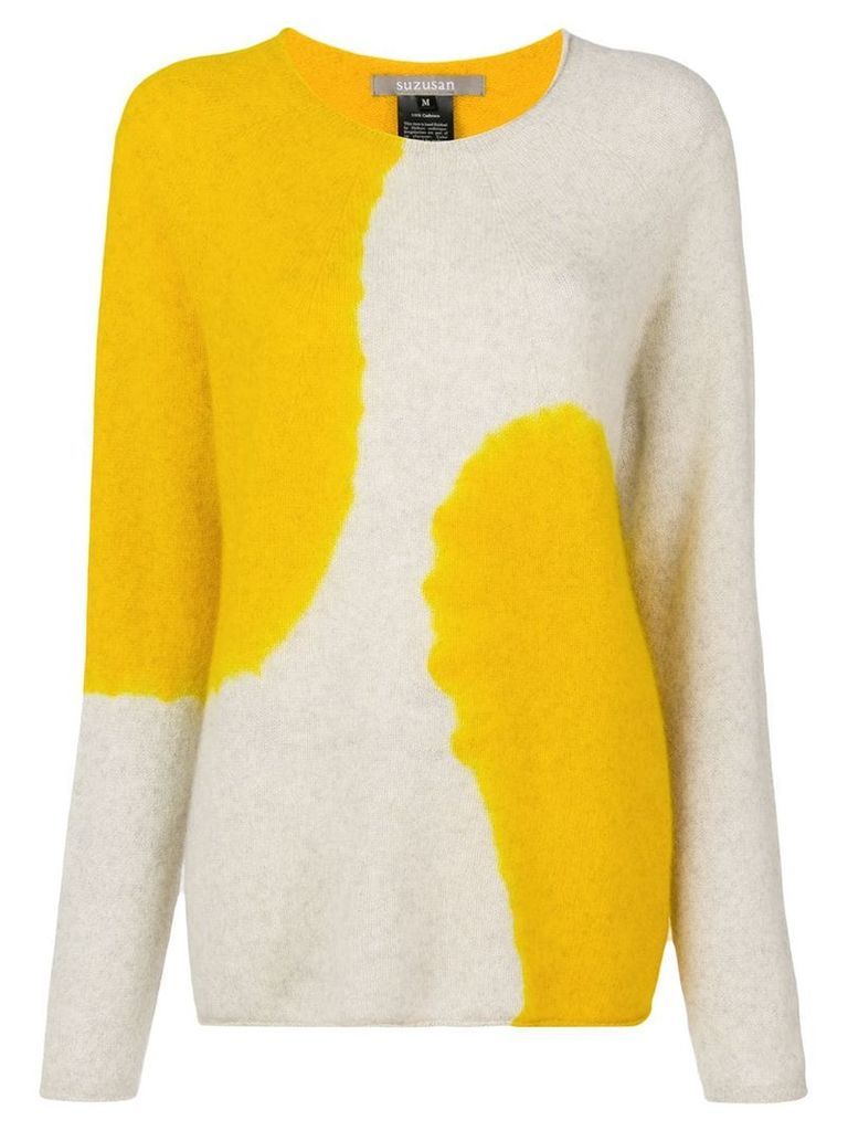 Suzusan two-tone printed sweater - Neutrals