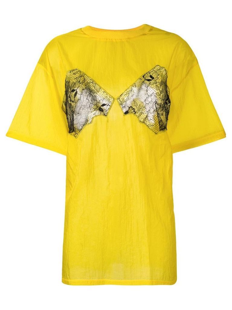 Maison Margiela lace insert T-shirt - Yellow