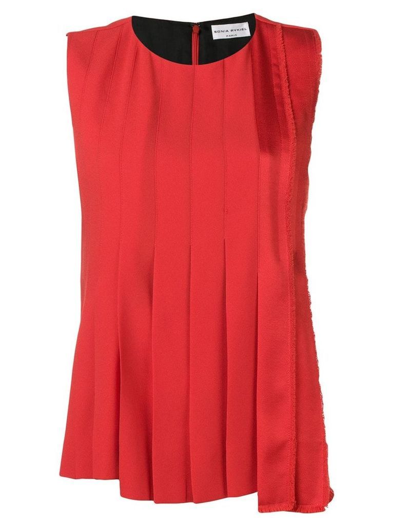 Sonia Rykiel large pleat blouse - Red
