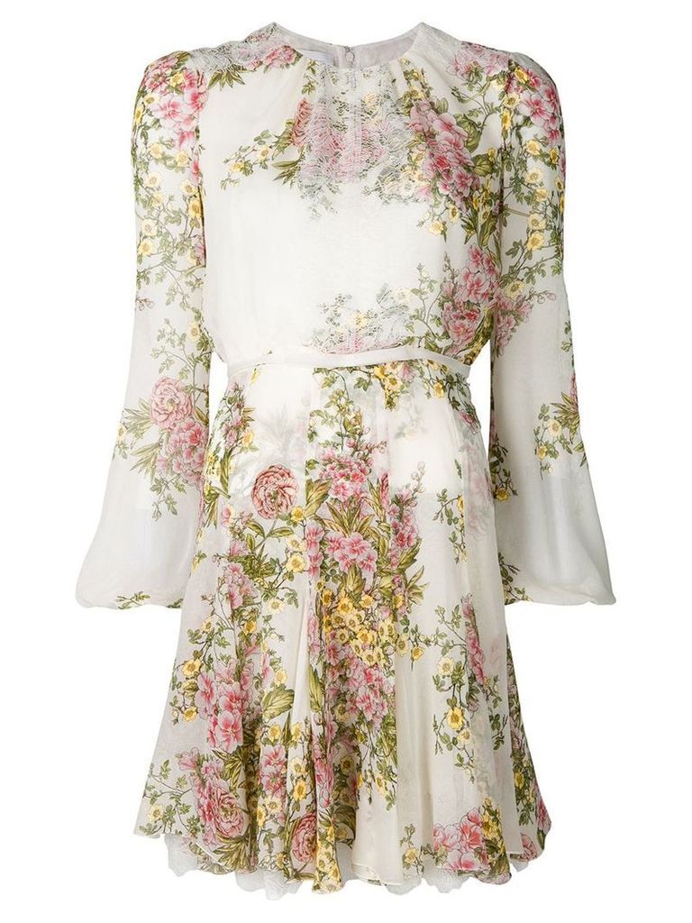 Giambattista Valli chiffon floral dress - White