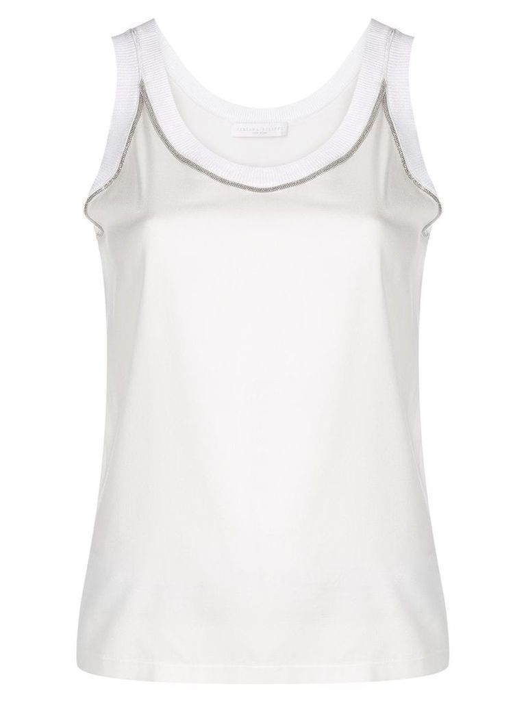 Fabiana Filippi chain detail vest top - White