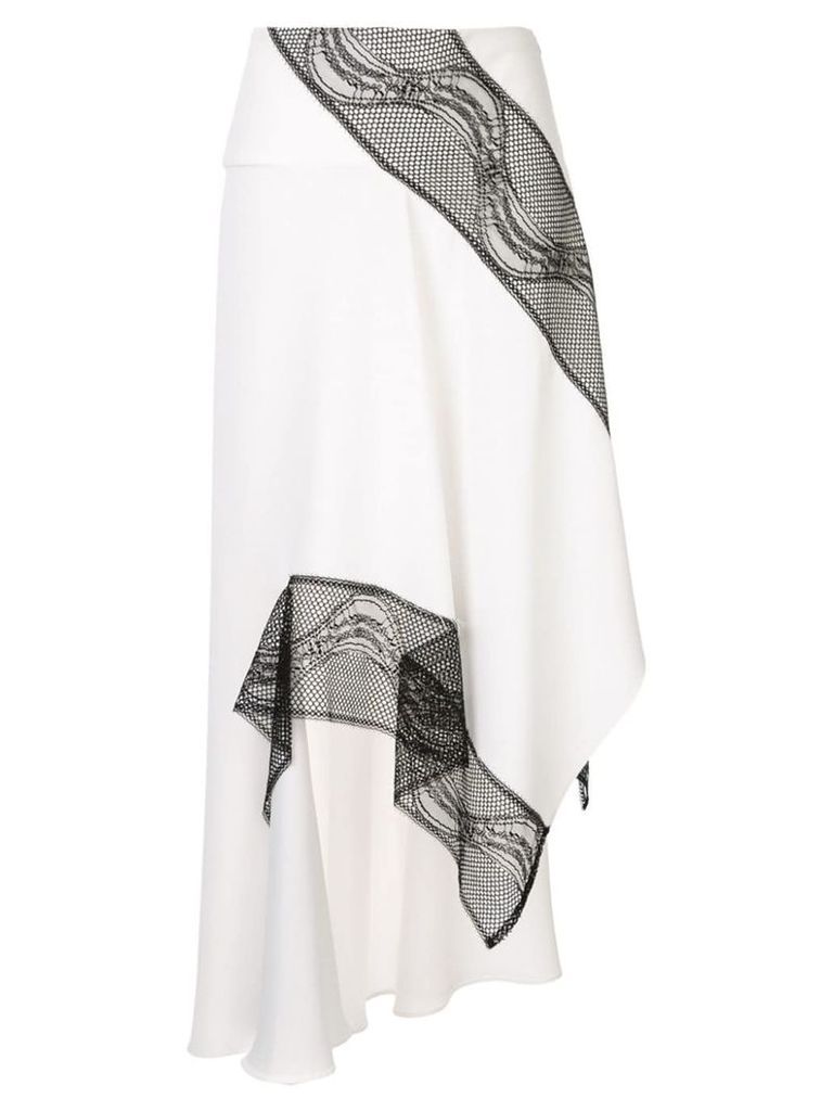 Christopher Esber lace detail asymmetric skirt - White