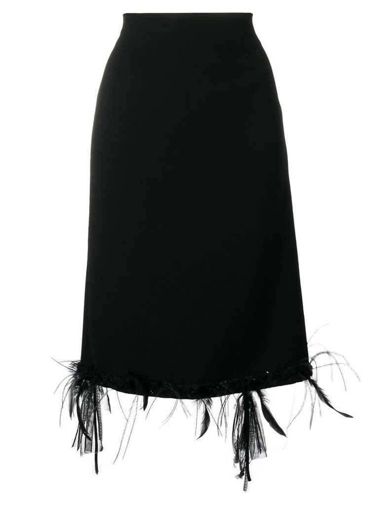 Thom Browne Raw Edge Appliqué Cardigan Skirt - Black