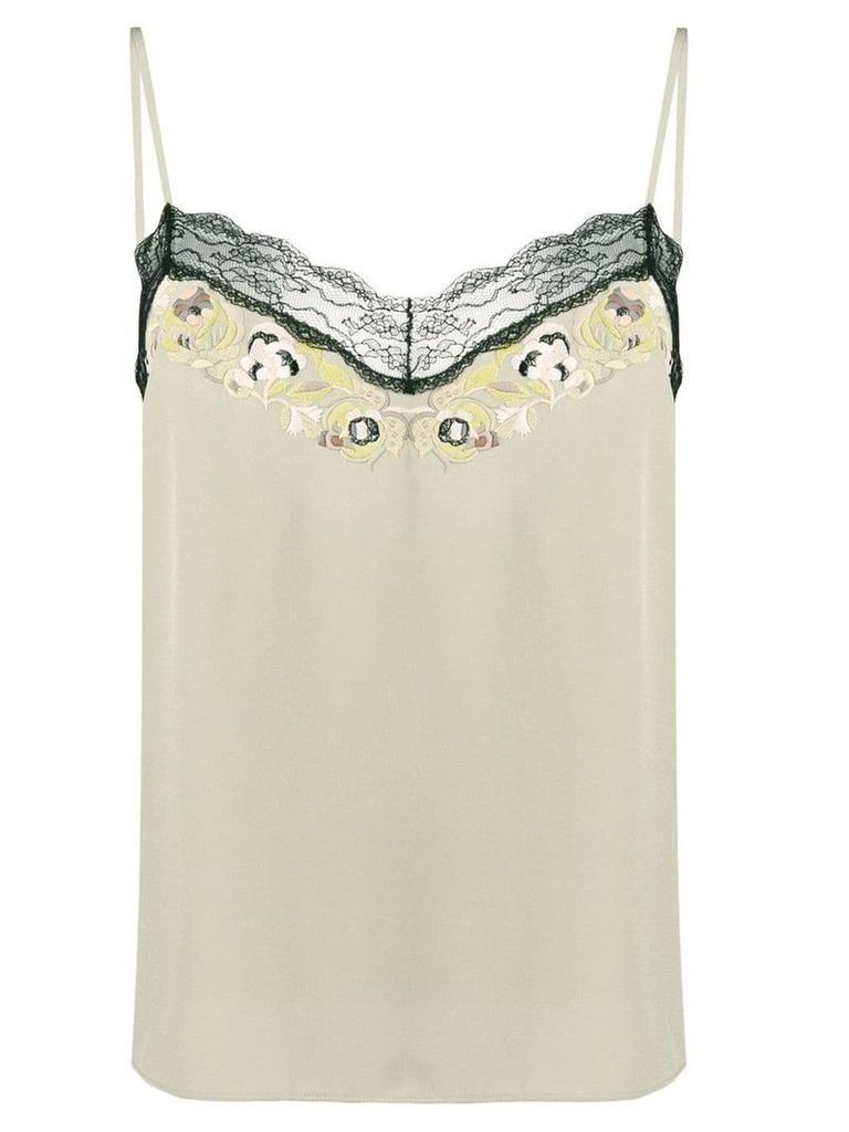 Etro floral embroidered camisole - Green