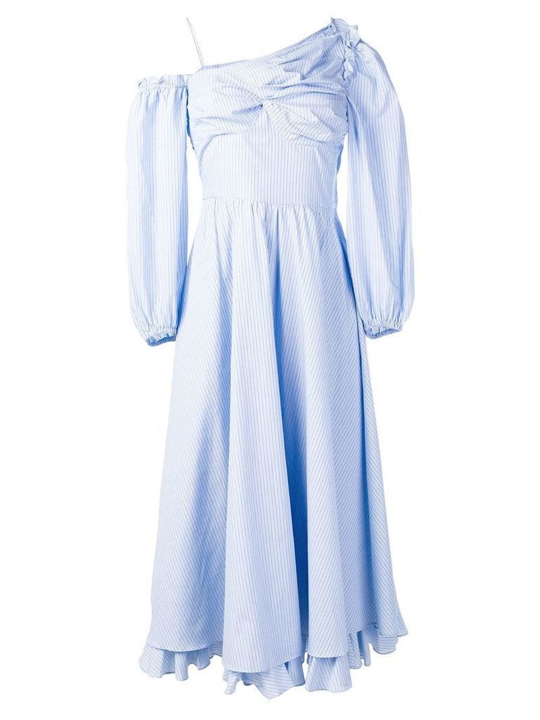 Alexa Chung pinstripe one shoulder dress - Blue