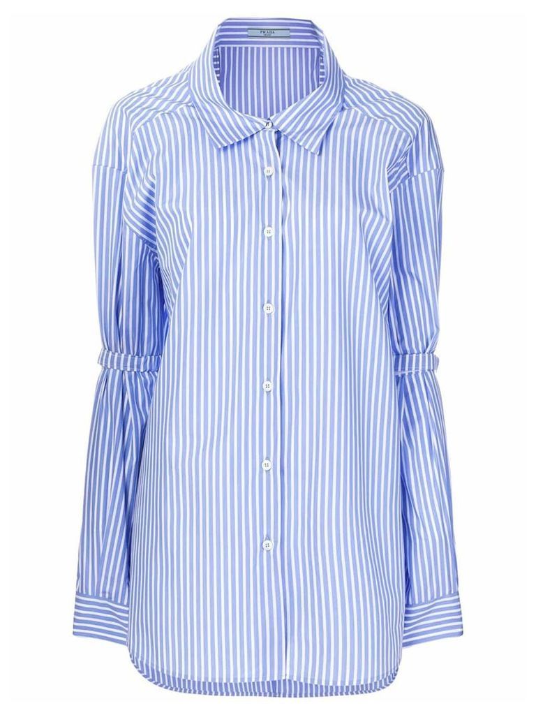 Prada pinstriped oversized shirts - Blue