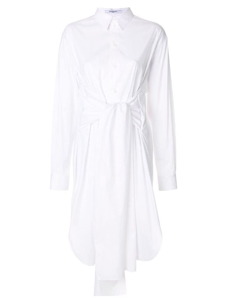 Givenchy tie waist midi shirt dress - White