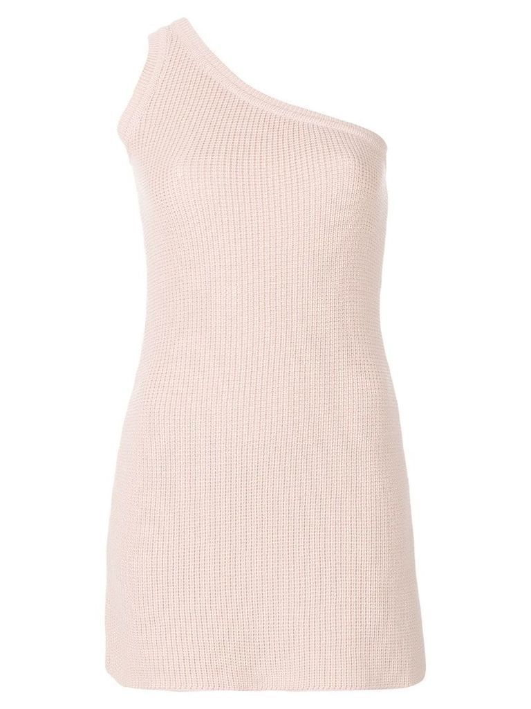 UNRAVEL PROJECT one-shoulder knit dress - PINK