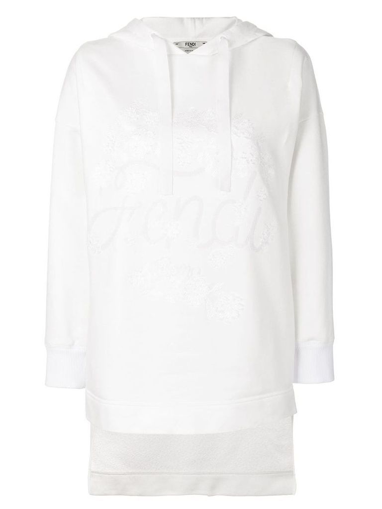 Fendi logo hooded sweatshirt - White