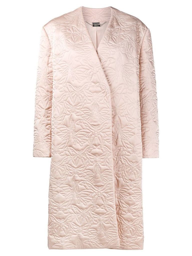 Alexander McQueen butterfly embroidered cocoon coat - PINK