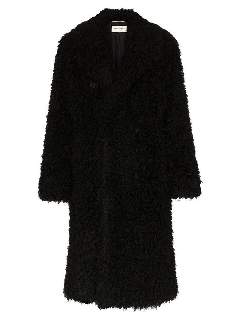 Saint Laurent faux-shearling coat - Black