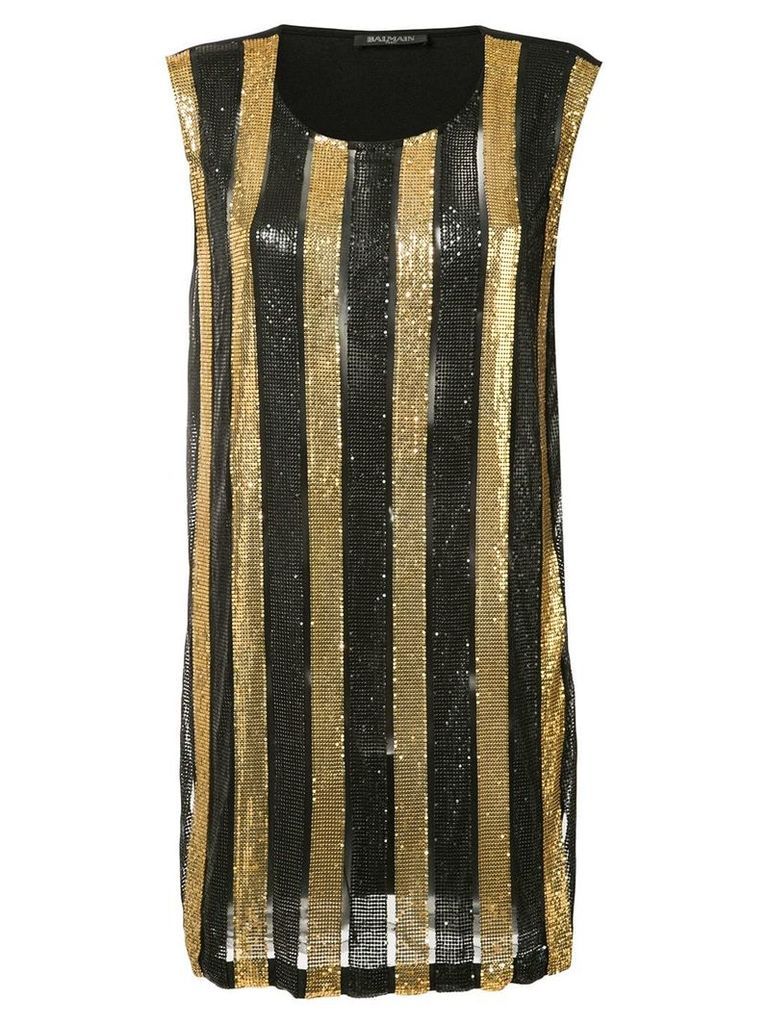 Balmain striped dress - Black