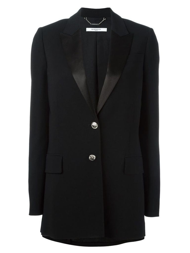 Givenchy peaked lapel long length blazer - Black