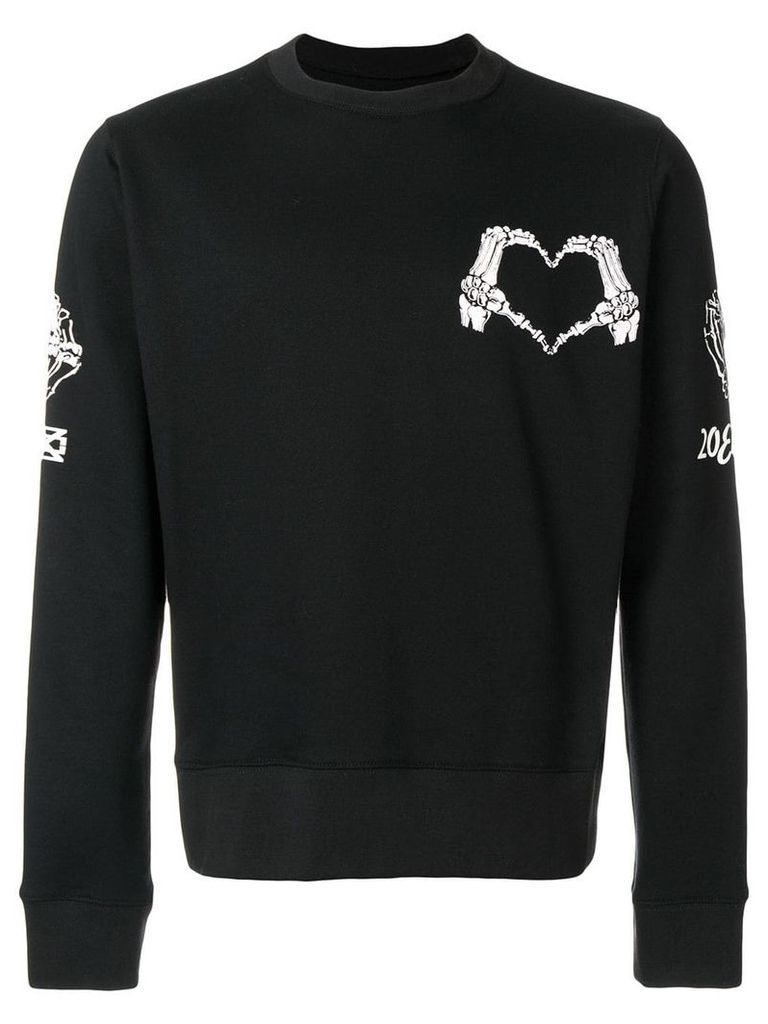KTZ skeleton heart print sweatshirt - Black