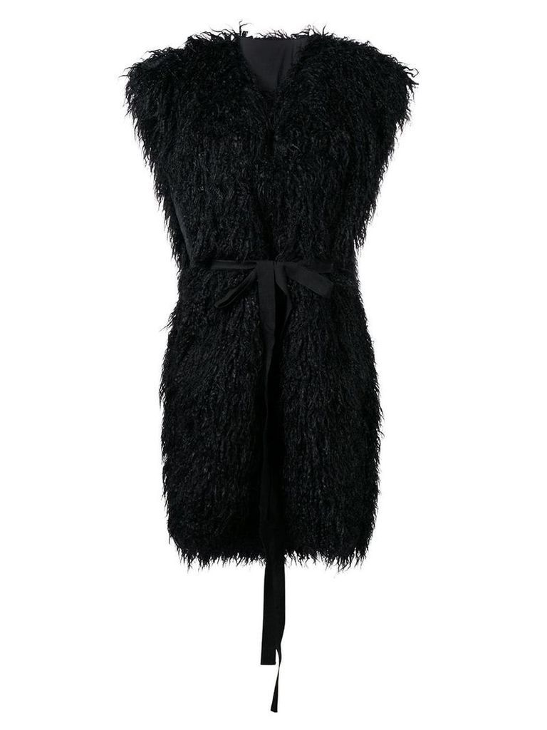 Mm6 Maison Margiela faux fur sleeveless coat - Black