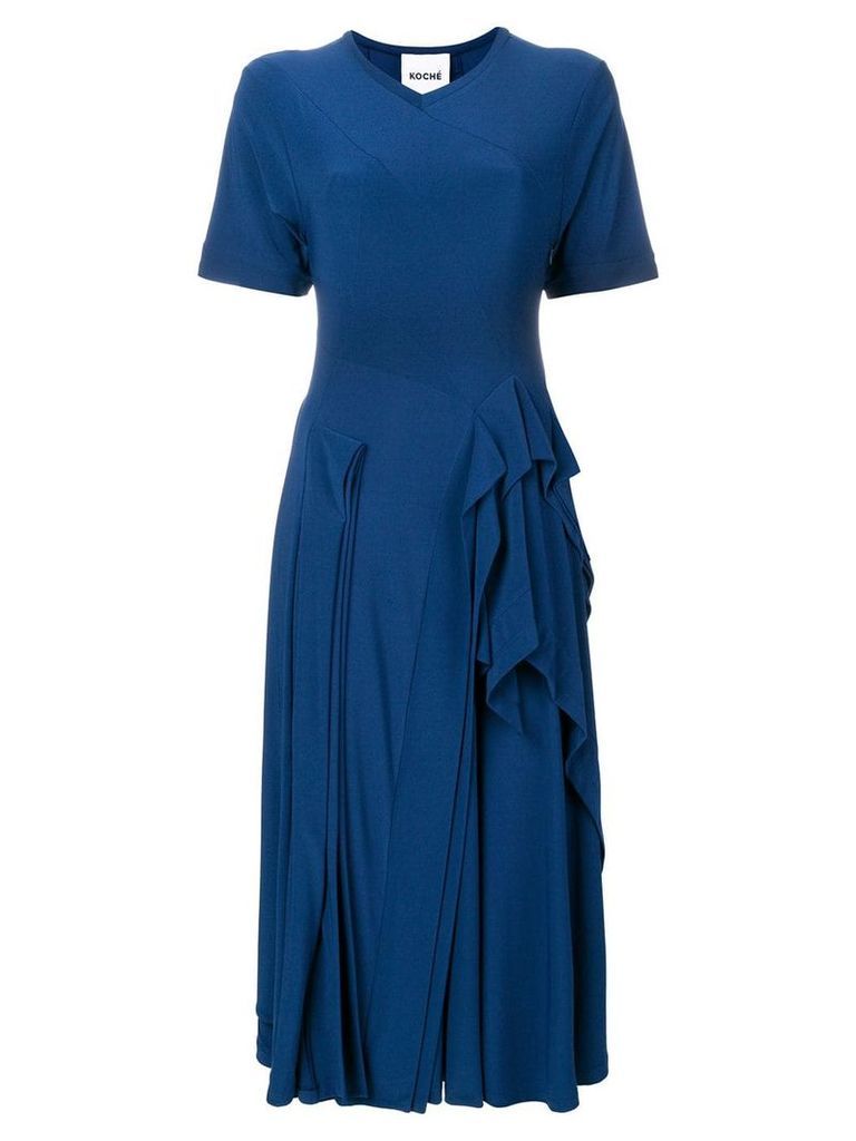 Koché ruffled detail dress - Blue