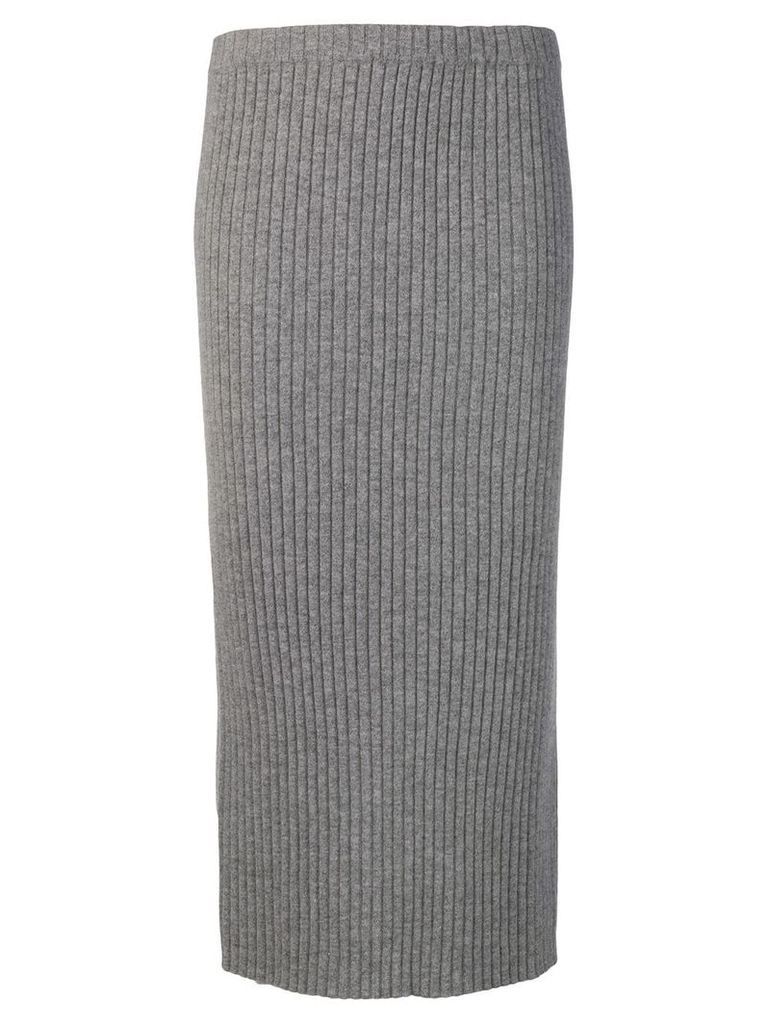 Allude ribbed knit midi skirt - Grey