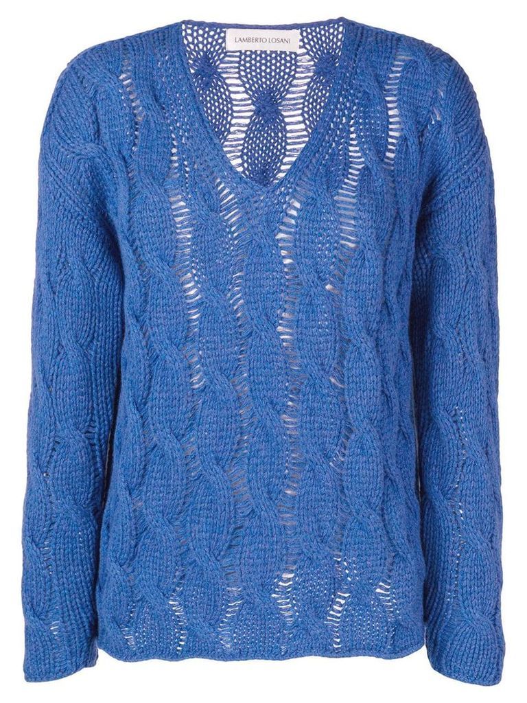 Lamberto Losani cable knit sweater - Blue