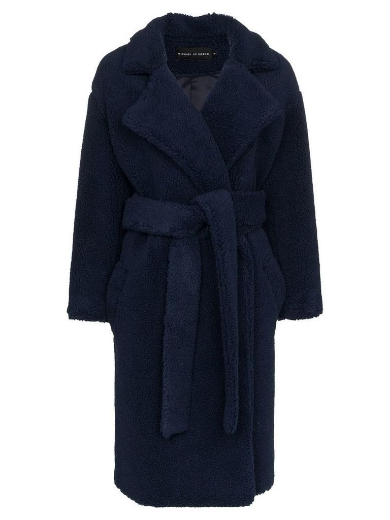 Michael Lo Sordo fili faux fur belted coat - Blue