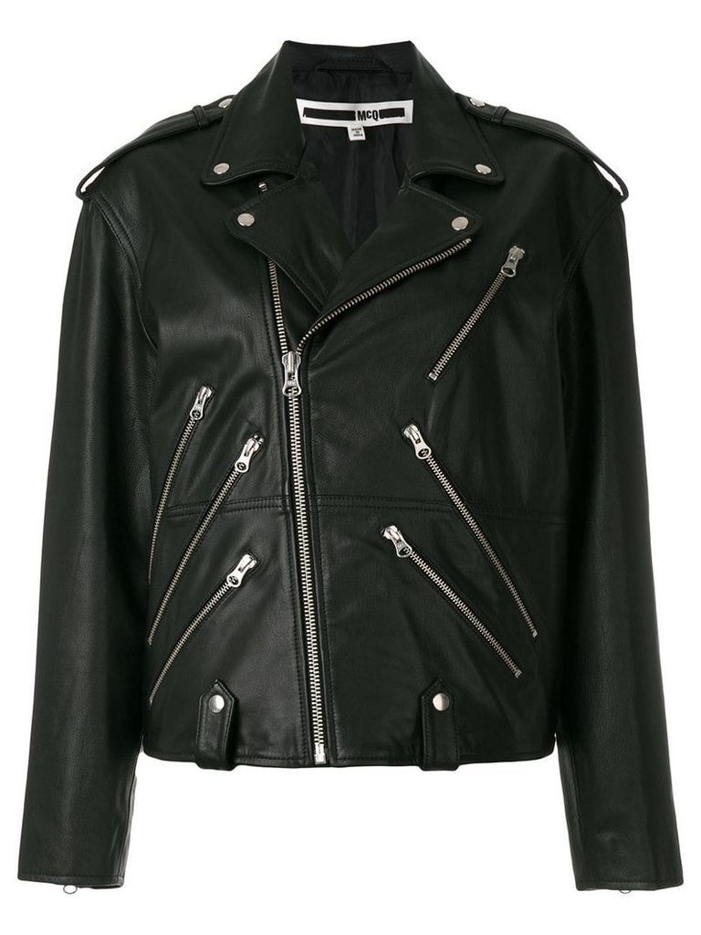 McQ Alexander McQueen classic biker jacket - Black