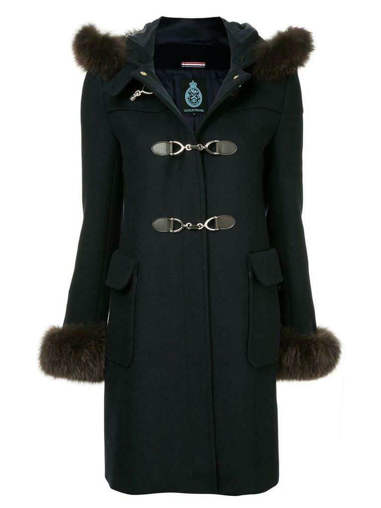 Guild Prime fur collar double breasted coat - Blue