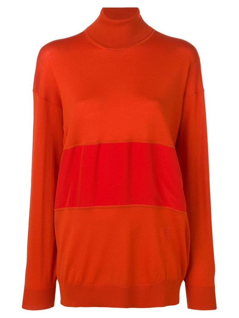 Chloé turtle-neck panelled sweater - Red