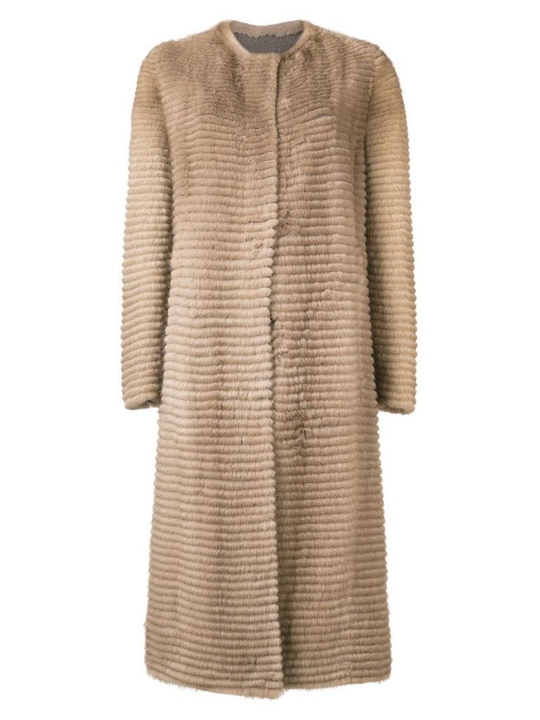 Liska Pastell long coat - Brown