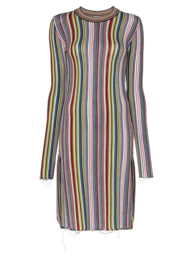 Marques'Almeida long sleeve striped wool dress - MULTICOLOURED