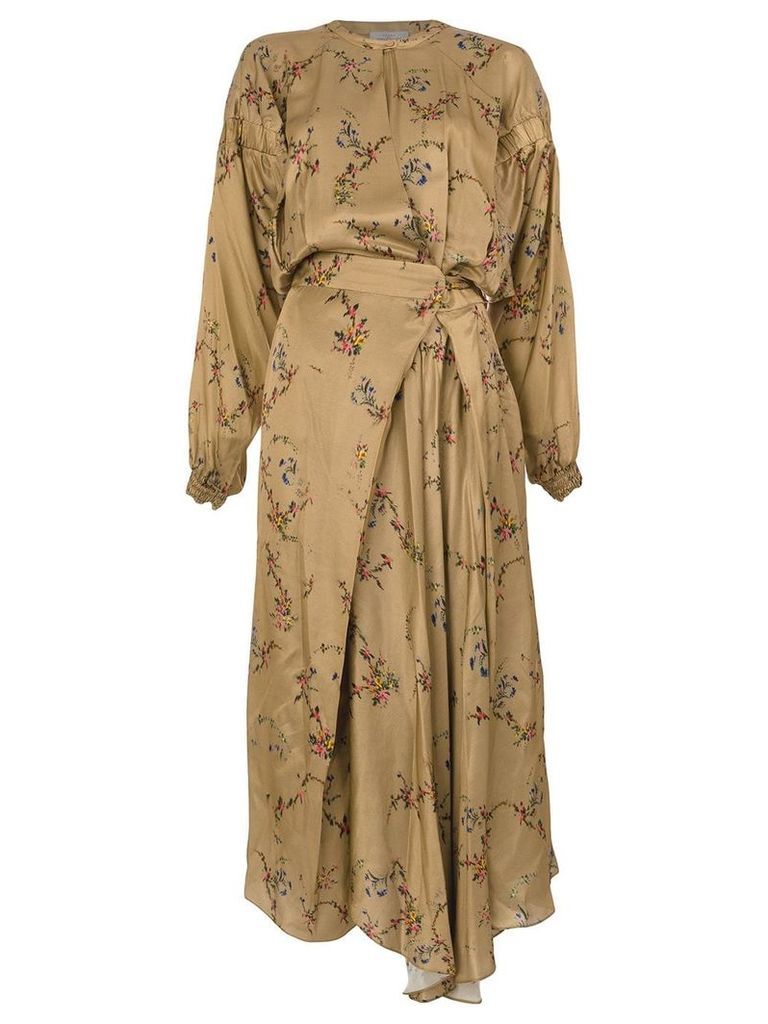 Preen By Thornton Bregazzi floral print maxi dress - Brown