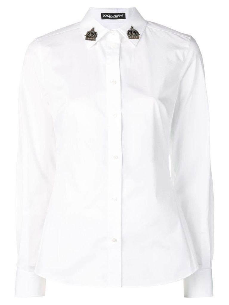 Dolce & Gabbana embellished collar shirt - White