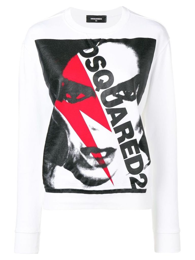 Dsquared2 Bowie print sweatshirt - White