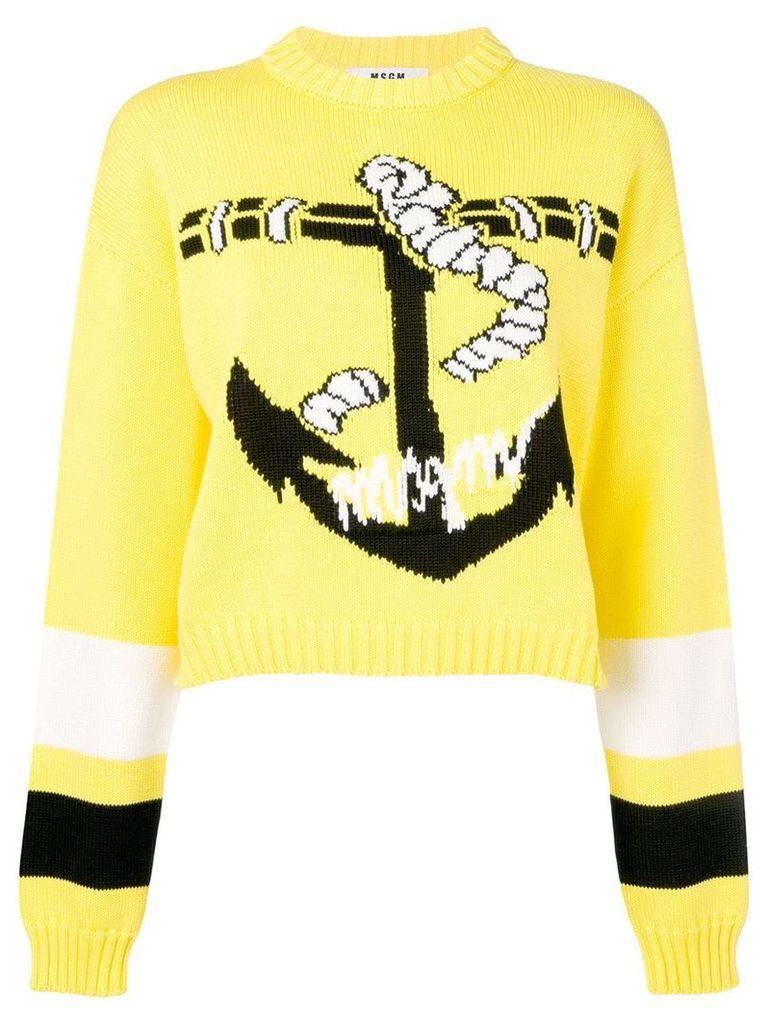 MSGM anchor print sweater - Yellow