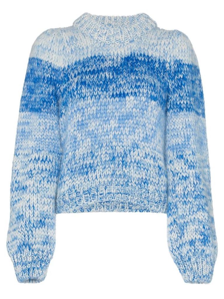 GANNI Julliard knitted long sleeve jumper - Blue