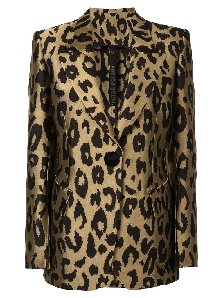 Petar Petrov Justin tailored leopard print jacket - GOLD