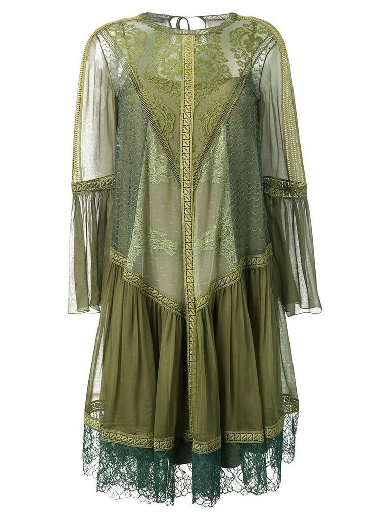 Alberta Ferretti lace detailed dress - Green