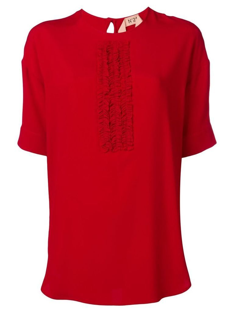 Nº21 ruffle panel T-shirt - Red