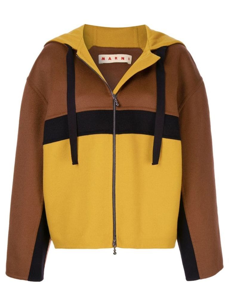 Marni oversized hooded jacket - Brown