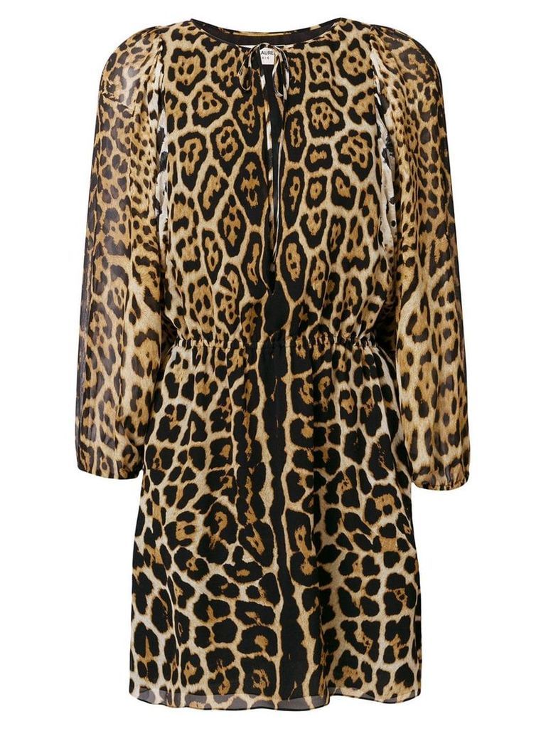Saint Laurent leopard print short dress - Black