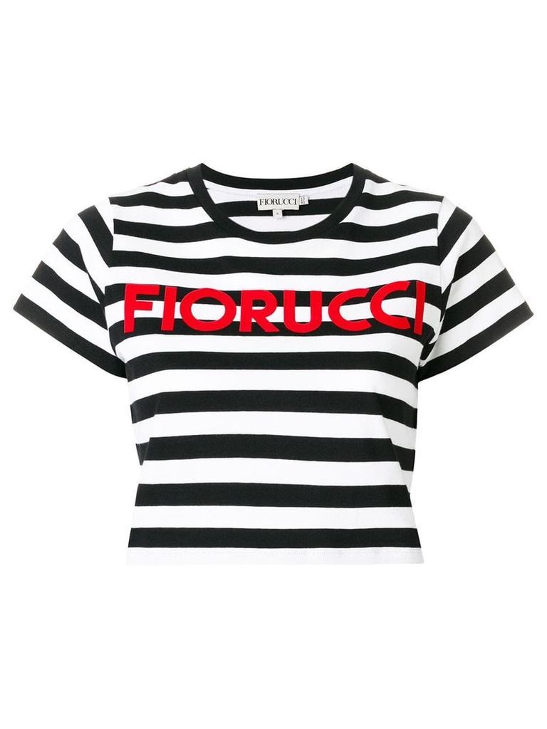 Fiorucci striped cropped T-shirt - Black