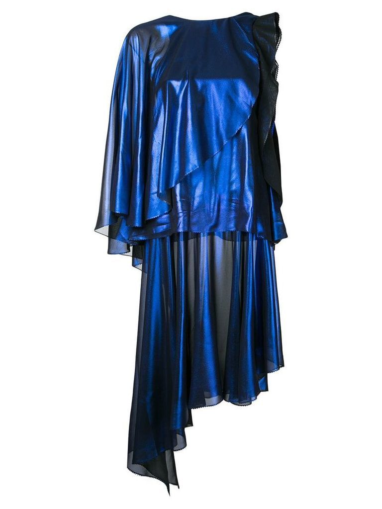 Robert Wun foiled effect dress - Blue