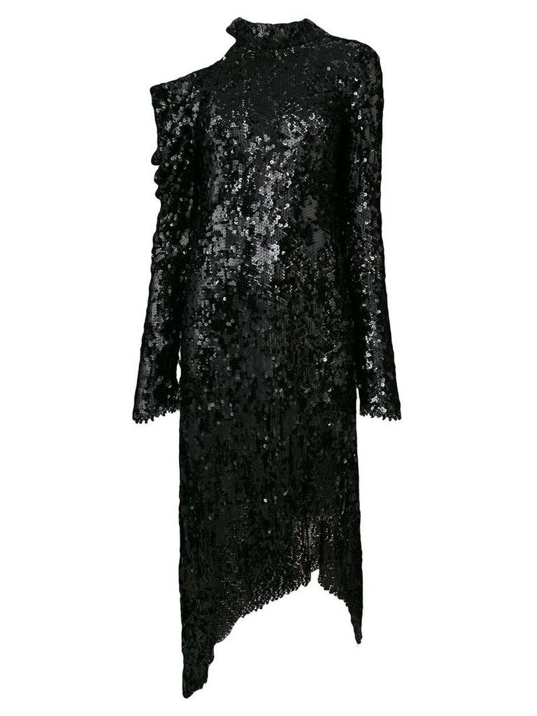 Magda Butrym asymmetric sequin dress - Black