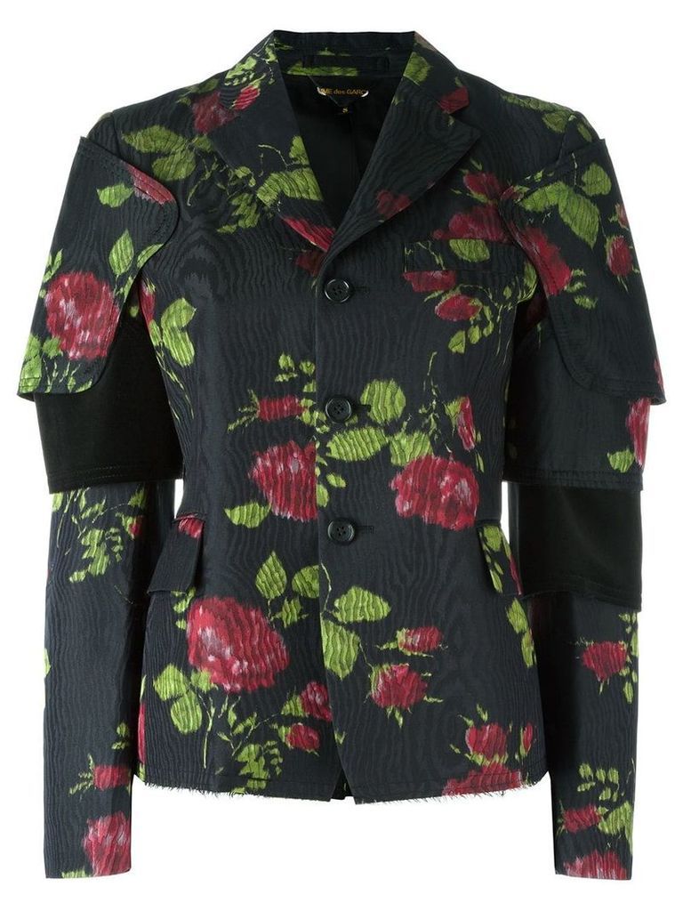 Comme Des Garçons flower print jacket - Black
